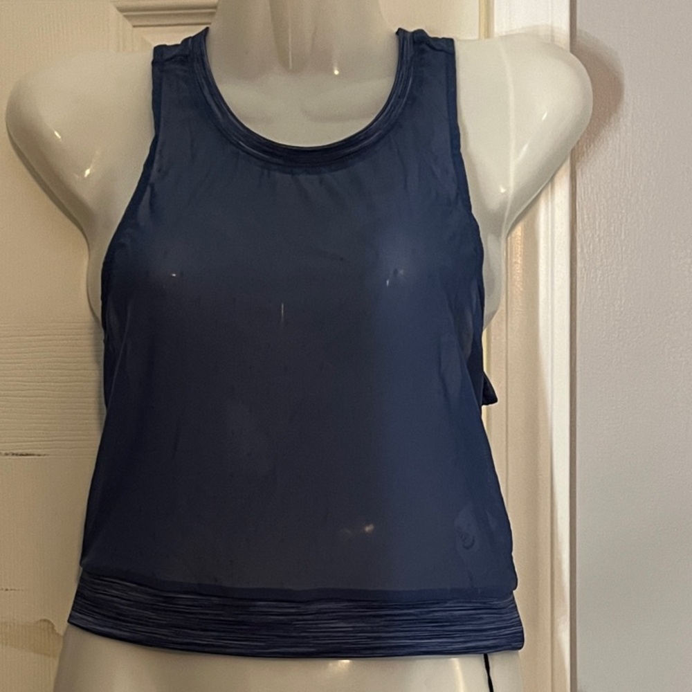ZYIA Active Calm Blue mesh crop top